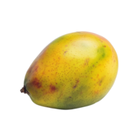 Fresh yellow mango resting on a clean transparent background, showcasing its vibrant color and smooth texture, yellow mango on transparent background png