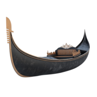 A traditional gondola displayed against a crisp transparent background showcasing its elegant design and structure, Gondola isolated on transparent background png