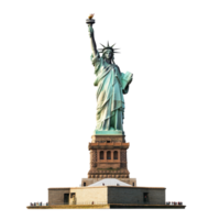 Statue of Liberty stands tall on a transparent background symbolizing freedom in New York City, Statue of Liberty in New York isolated on transparent background png