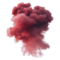 Dark red smoke cloud billowing dramatically against a clean transparent background, creating a striking visual contrast and captivating allure, dark red smoke cloud isolated on transparent background png