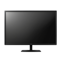 A large modern black TV displayed as an isolated object on a neutral background for product showcasing, large modern black TV, file of isolated object with shadow on transparent background png
