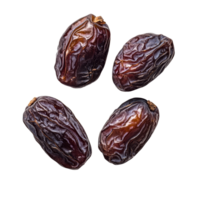 Dried dates arranged on a transparent background showcasing their natural texture and rich color, dried dates isolated on transparent background png