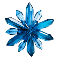 Blue Crystal Snowflake Shape with Sharp Points for Winter Themes png