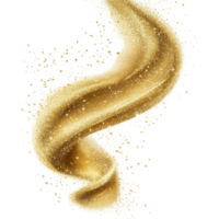 Captivating gold dust swirl captured in isolated elegance on a clean transparent background, Gold Dust Swirl Elegance, file of isolated object on transparent background png