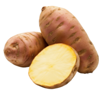 Fresh yam potato displayed on a transparent background showcasing its natural texture and color variations, yam potato on transparent background png