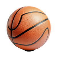 A detailed view of a basketball isolated on a transparent background showcasing its texture and design, basketball isolated on transparent png