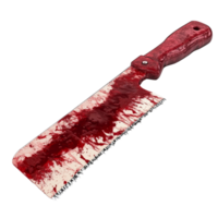 A bloody saw resting on a transparent background emphasizes its gruesome appearance and unsettling purpose, bloody saw isolated on transparent background png