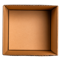 Empty Brown Cardboard Box with Plain Interior Against png