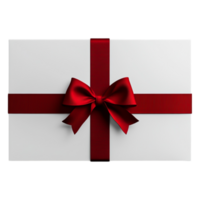 White Gift Box with Red Ribbon and Bow for Special Occasions png