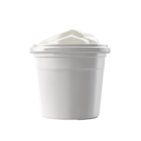 Plain transparent pudding or yogurt container set against a minimalistic background with no labels, Blank pudding or yogurt packaging png