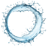 Water splashing outwards from a circle shape in a bright, isolated environment during the day, Water splashing out from circle shape isolated png