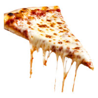 Delicious Cheese Pizza Slice With Melted Cheese Dripping Down png