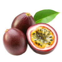 Fresh passion fruit with vibrant pulp and rich skin isolated on transparent background for culinary use and decoration, of passion fruit isolated on transparent background png