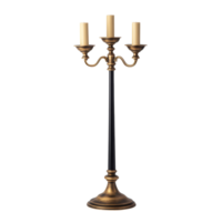 Elegant candlestick floor lamp with three arms and creamcolored candle sticks on a transparent background, Candlestick Floor Lamp isolated on transparent background or transparent backgroud png