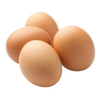 Brown eggs arranged on a bright transparent background, showcasing their smooth texture and natural color, brown eggs on transparent background png