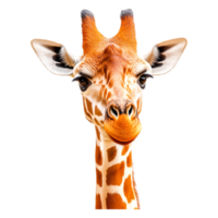 closeup of a Giraffe Displaying Elegant Features and Colors png