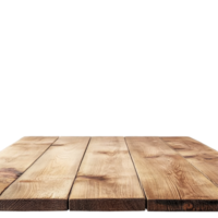 Empty wooden table top ready for product placement in a bright, minimalistic studio setting, a blank empty wooden table top for product placement isolated on transparent backgroud png