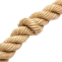 Natural fiber rope displayed against a clean transparent background, showcasing its sturdy texture and intricate weave, Rope on transparent background png