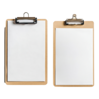 Blank clipboard with and without paper sheet placed on a transparent background for design or organizational purposes, Empty blank clipboard with and without paper sheet on transparent background png