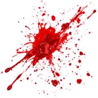 Red blood splatters against a clean transparent background create a striking contrast, evoking intense emotions and reactions, Red Blood Splatters Isolated on transparent background png