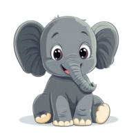 Adorable elephant sitting playfully on a transparent background, showcasing its cute features and joyful expression, cute elephant isolated on transparent background png