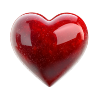 A vibrant red heart symbol resting on a clean transparent background, perfect for expressing love and affection in any context, Red heart isolated transparent background png