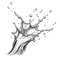Isolated illustration of a water splash showcasing dynamic flow and movement in a natural setting, Flowing water splash isolated Stock Illustration png
