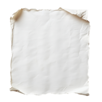 A crumpled blank transparent sheet of paper resting on a plain transparent background waiting for written notes, blank transparent sheet of paper note on transparent backgroundfile png