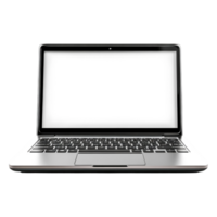 Metallic Laptop with Blank Screen and Keyboard for Design Use png