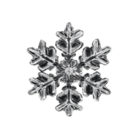 A stunning single snowflake against a black background revealing intricate ice crystal patterns, Single Snowflake on Black Background Stock Illustration png
