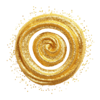A shimmering gold glitter swirl isolated on a clean transparent background for creative design inspiration, gold glitter shiny swirl isolated on transparent background png