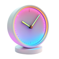 Stylish desk clock with vibrant neon lighting in an elegant design, perfect for modern office, fashionable desk clock with neon lighting, file of isolated object with shadow on transparent background png