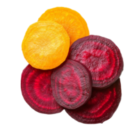 Colorful beetroot and carrot slices arranged on a transparent background highlighting their vibrant hues, Beetroot and carrot slices isolated on transparent background png