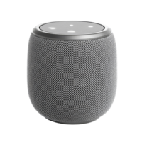 Compact grey wireless portable speaker designed for highquality sound and convenience in any setting, grey wireless portable speaker, file of isolated object with shadow on transparent background png