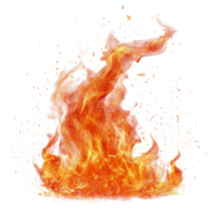 Brilliant flames and fire dancing against a pure transparent background creating a striking visual effect, fire and flames isolated on transparent background png