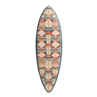 Retro surfboard with colorful pattern on a transparent background, perfect for beach enthusiasts and collectors, surf board with retro pattern isolated on transparent background or transparent png