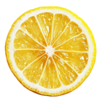 Fresh lemon slice isolated on a clean transparent background showcasing vibrant color and texture for culinary use, lemon slice isolated on transparent background png
