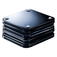 Modern Stacked Technology Objects with Glossy Black Finish png