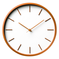 Simple Wooden Clock with Minimalist Design on png