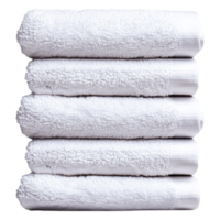 Soft White Towels Stacked Neatly on a Bright Background png