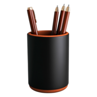 Elegant Desk Organizer with Brown and Black Color Scheme png