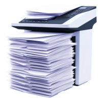 Printer with Stack of Paper Ready for Printing and Copying Tasks png