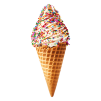 Delicious Ice Cream Cone with Colorful Sprinkles on Top png