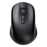 Sleek Black Computer Mouse with Scroll Wheel and Ergonomic Design png