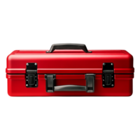 Bright Red Tool Box with Metal Latches and Handle for Storage png
