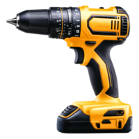 Yellow Cordless Drill with Adjustable Torque for Home Improvement png