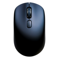 Minimalistic Black Computer Mouse Top View Isolated on png