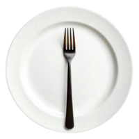 Simple Plate with Fork Centered on Clean png