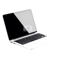 Modern Silver Laptop with Blank Screen and Keyboard in Open Position png