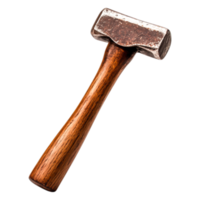 Rustic Hammer with Wooden Handle on a png